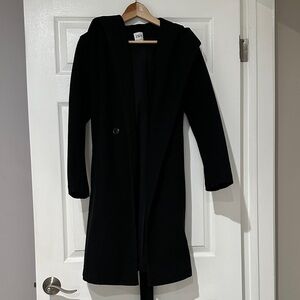 Zara Black Hooded Coat
